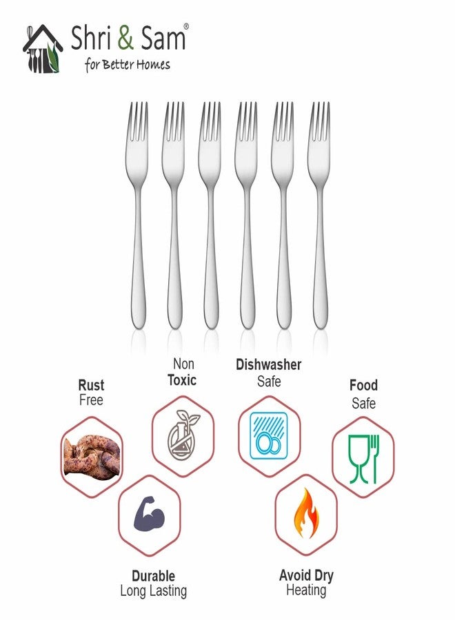 Shri & Sam Stainless Steel Jasmine Desert Fork,6 Pieces - Image 5